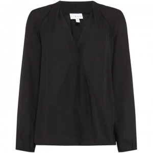 Linea Gabi Wrap Front Blouse - Black