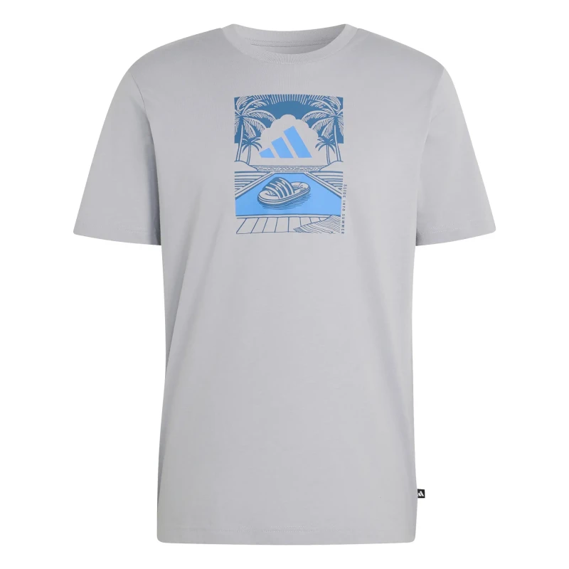 Image of Adidas T-Shirt adidas Summer Slides Relax Graphic Gris Male XL