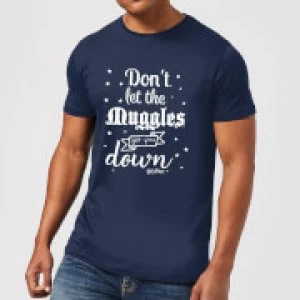 Image of Harry Potter Don't Let The Muggles Get You Down Mens T-Shirt - Navy - L