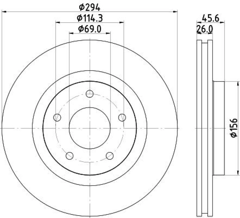 Image of HELLA Brake disc HELLA 8DD 355 115-911