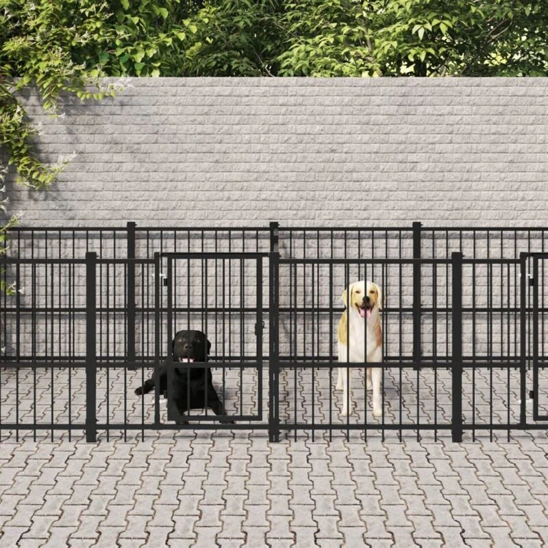 Image of VIDAXL Outdoor Dog Kennel Steel 18.77 m² Vidaxl 8720287216216