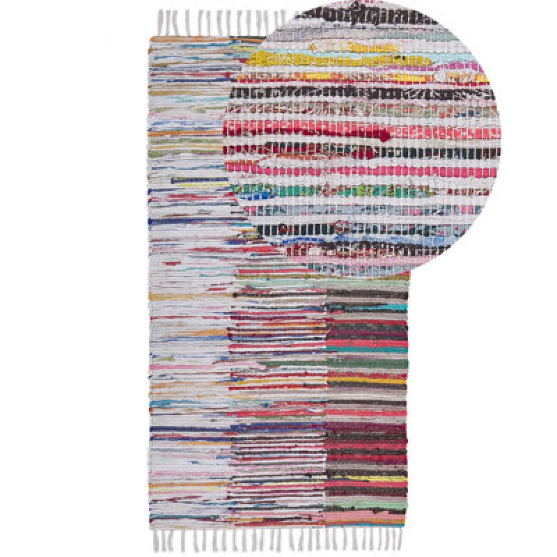 Image of Beliani Rug Mersin Multicolour 80 X 150 Cm Cotton
