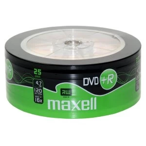 image of Maxell DVD+R 25 Pack Shrink Wrap