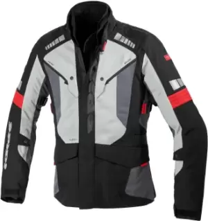 Image of Spidi H2Out Outlander Motorcycle Textile Jacket, black-grey-red Size M black-grey-red, Size M