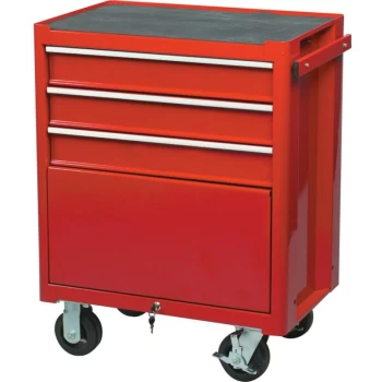 Image of Kennedy-pro - Red 3-Drawer Professional Roller Cabinet