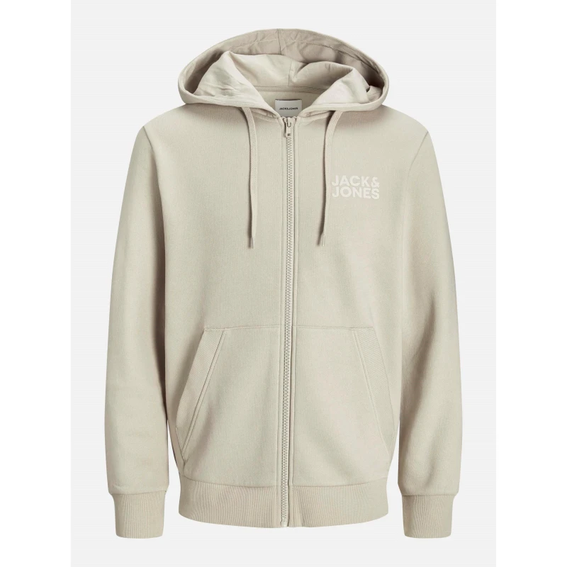 Image of Jack and Jones Corp Logo Sweat Zip Hood Mens Moonbeam male S