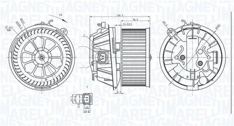 Image of MAGNETI MARELLI Heater blower motor MAGNETI MARELLI 069412240010