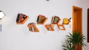 Image of Muvoli Handmade Solid Wood Wall Mounted Shelves (3 Shelves)