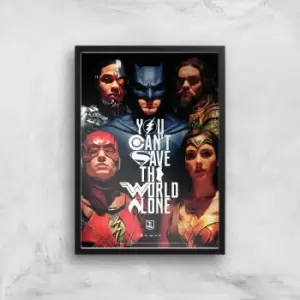 image of DC Justice League Giclee Art Print - A3 - Black Frame