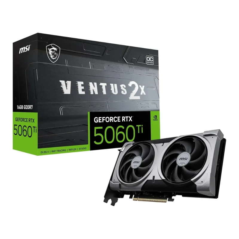 Image of MSI GeForce RTX 5060 Ti 16GB VENTUS 2X OC PLUS Graphics Card GEFORCE RTX 5060 TI 16G VENTUS 2X OC PLUS