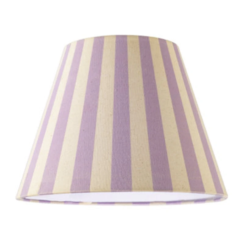 Image of Happy Homewares Lavender Lilac And Oatmeal Linen Stripe Coolie Shade With Cotton Inner
