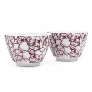 Image of Bredemeijer Set of 2 Tea Cups Yantai Design - Red