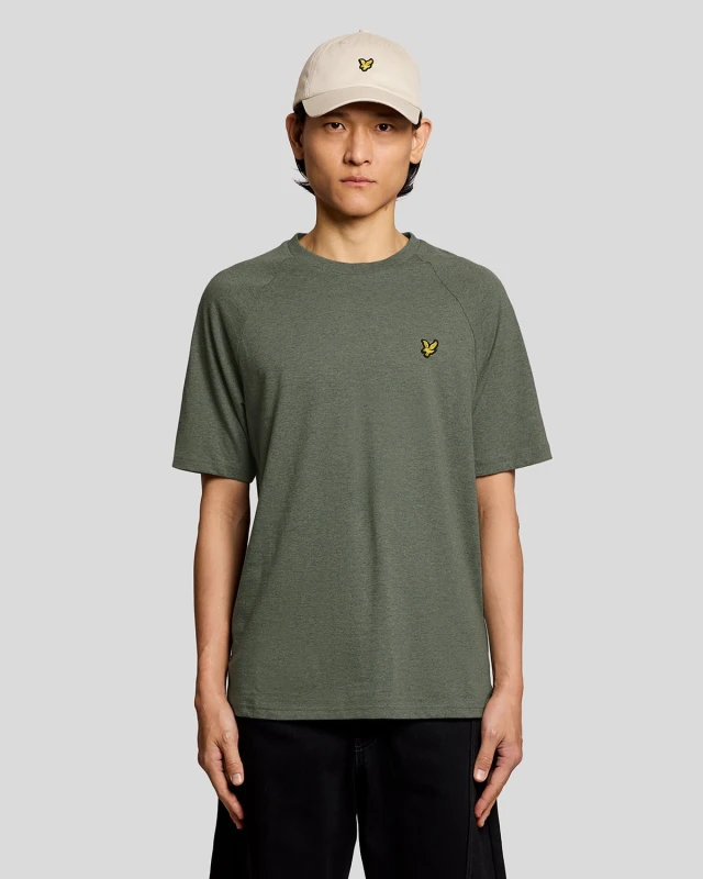 Image of Lyle & Scott Mens Marl Raglan T-Shirt in Green