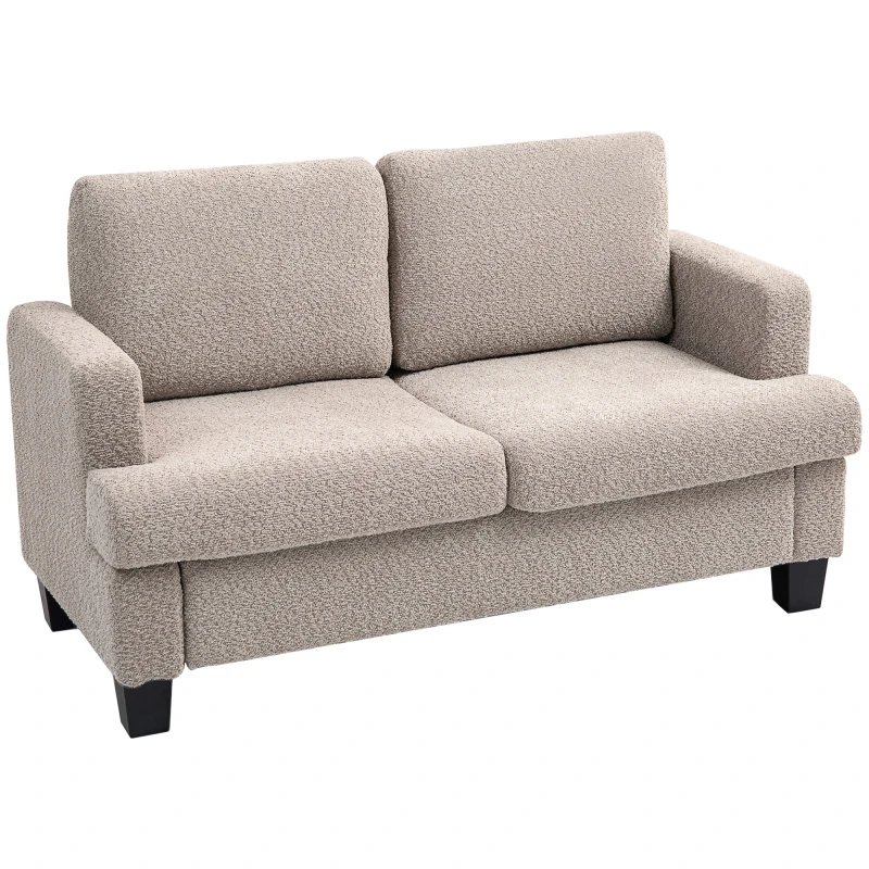 Image of HOMCOM HOMCOM 2 Seater Sofa with Removable Back Cushions for Living Room in Light Brown Light Brown One Size Unisex 5063603384231