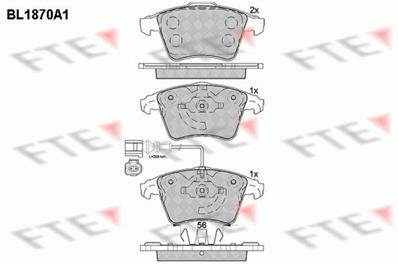 Image of Brake pad set FTE 9010450