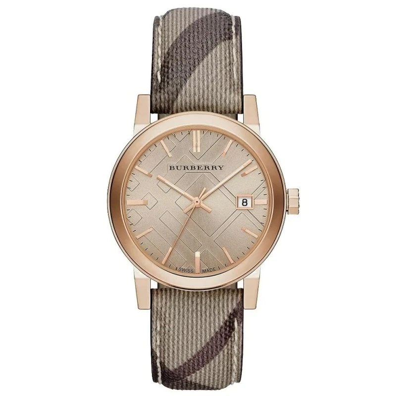 Image of Burberry Burberry BU9040 The City Rose Gold Tone Womens Watch multicolour multicolour