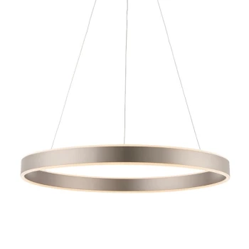 image of Gen Integrated LED Pendant Matt Nickel Plate & Frosted Acrylic 1 Light Dimmable IP20