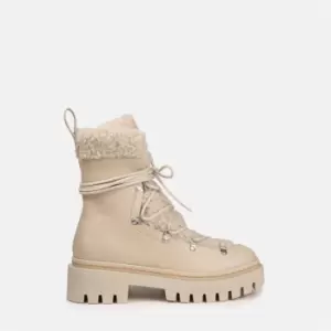 Image of Missguided Borg Hiker Boots - Cream