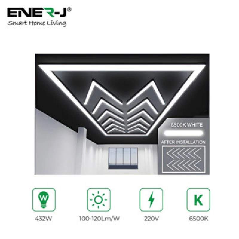 Image of Ener-J Designer LED Ceiling Light 12 Arrow Border Frame 396W White 240V