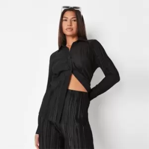 Image of Missguided Toe Moc Croc Mid Heel Mules - Black