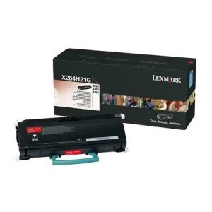 image of Lexmark X264H21G Black Laser Toner Ink Cartridge