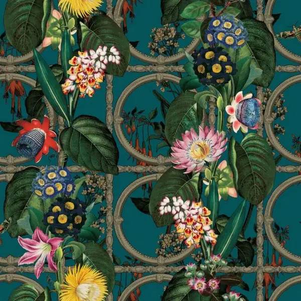 Image of YOL YOL - Holden Decor Floral Gate Wallpaper Navy Or Pink Statement Feature Wall WL-13176