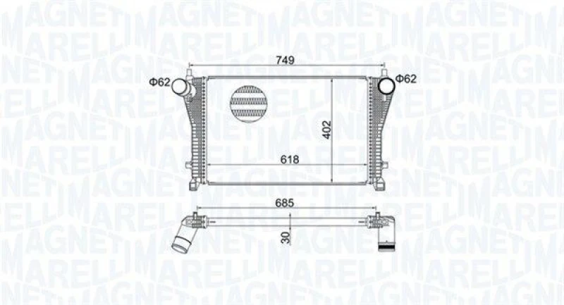 Image of MAGNETI MARELLI Intercooler MAGNETI MARELLI 351319205370