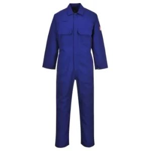 image of Biz Weld Mens Flame Resistant Overall Royal Blue 4XL 32"