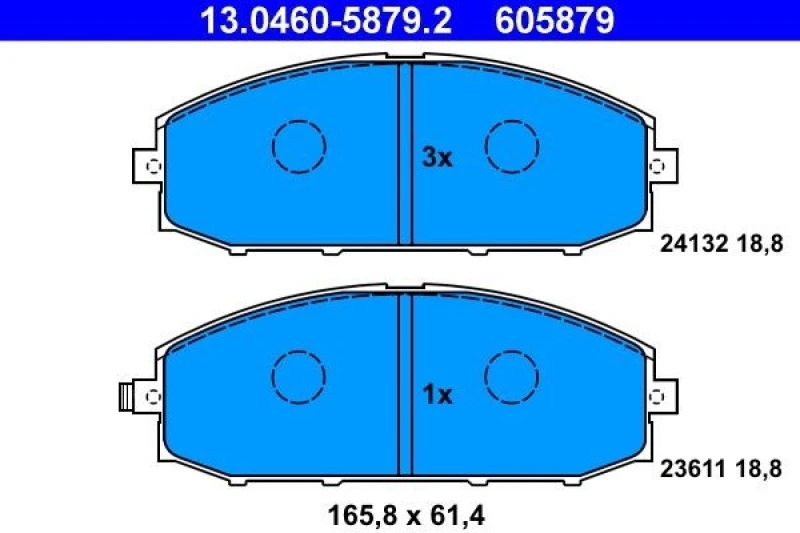 Image of ATE 13.0460-5879.2 Brake pad set with acoustic wear warning Brake Pad Set,disc brake (402)