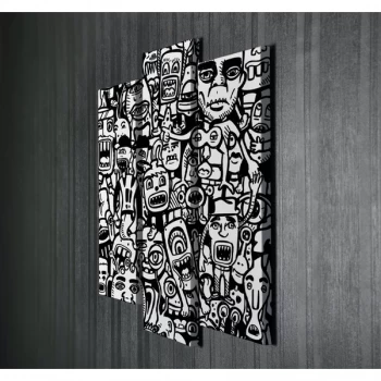 Image of UC007 Multicolor Decorative Canvas Painting (3 Pieces)