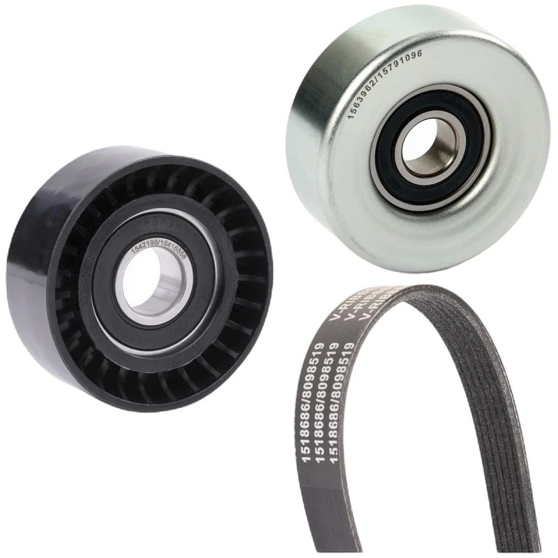 Image of RIDEX 542R1125 V-ribbed belt set Check alternator freewheel clutch & replace if necessary V-Ribbed Belt Set (542)