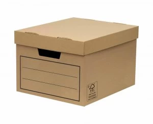 Image of Fellowes Bankers Brown Cardboard Storage Box Pack of 10