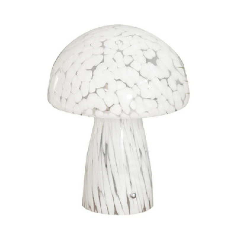 Image of Beau White Mushroom Confetti Glass Table Lamp