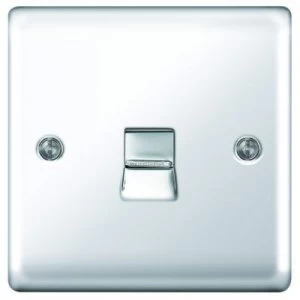 Wickes Single Raised Plate Master Telephone Socket - Polished Chrome