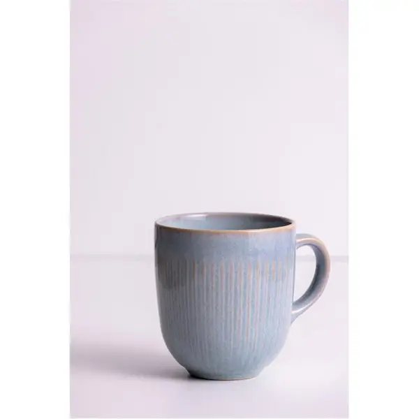 image of Mason Cash Reactive Linear Grey Mugs x4 Mugs 400ml Grey 80367902001