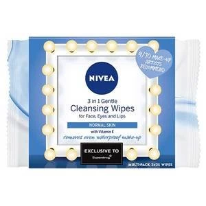 Image of NIVEA Daily Ess Gentle Cleansing Wipes Norm Skin 2 x 25pcs