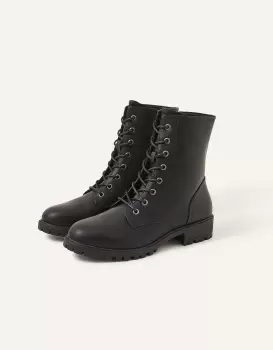 Image of Accessorize Womens Lace-Up Boots Black, Size: 41
