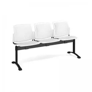 Image of Santana perforated back plastic seating - bench 3 wide with 3 seats -