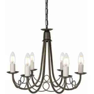Image of Loops - 6 Bulb Chandelier Hanging Pendant LIght Ivory Gold LED E14 60W Bulb