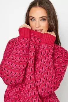 image of Tall Printed Knitted Jumper