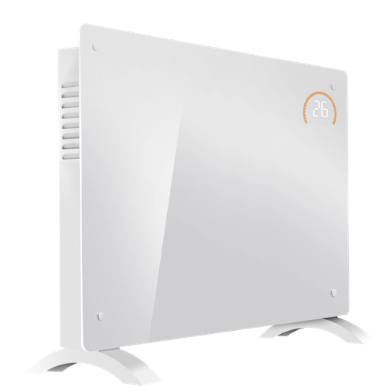 Image of Baridi Electric Glass Panel Heater, 2000W, Thermostat Controlled 24Hr 7 Day Timer, WiFi Enabled, Remote Control, White