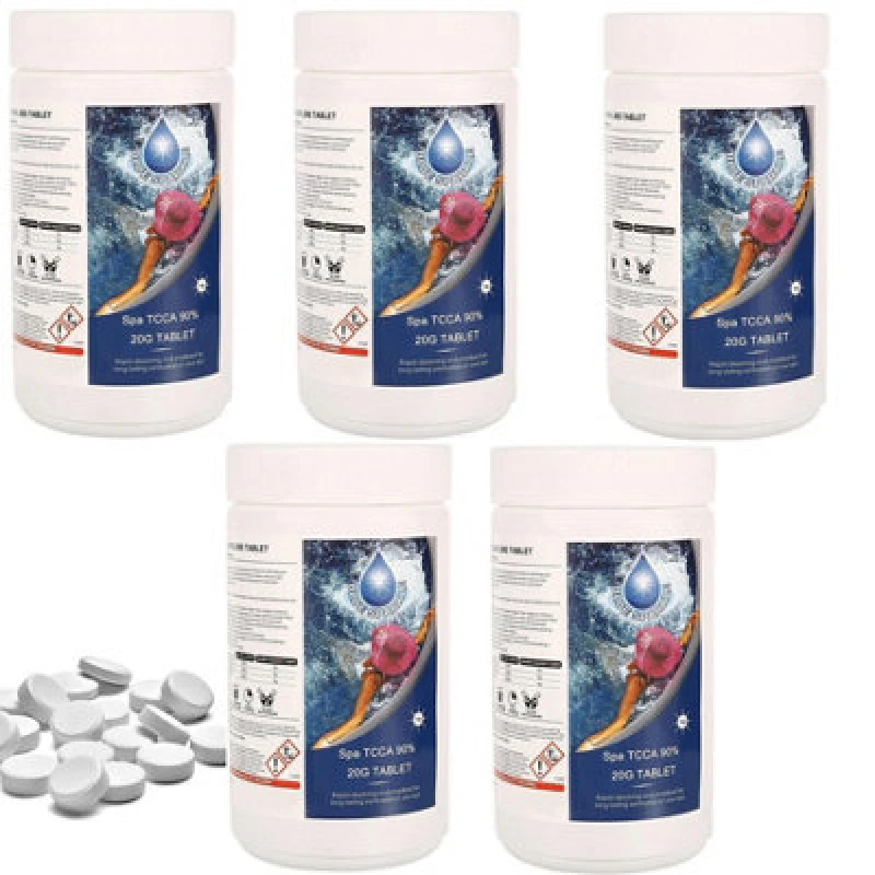 Image of Shatchi Blue Sparkle 5 Kg Chlorine Tablets Water Treatment For Rapid Disinfecting And Cleaning Of Hot Tub Spa And Swimming Pool 250 X 20G