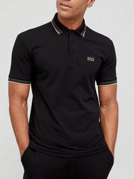 Image of Hugo Boss Athleisure Paddy Tipped Collar Polo Shirt Charcoal Size 2XL Men