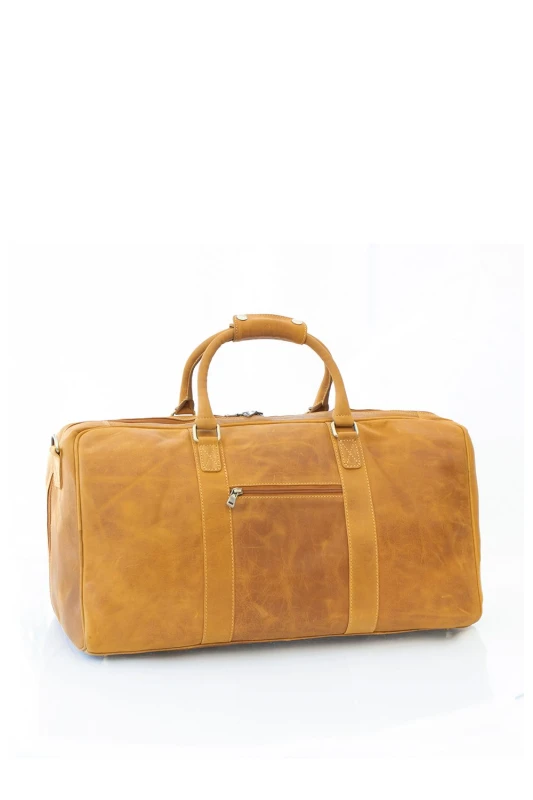 Image of PRIMEHIDE 'Columbia' Leather Large Holdall Mustard