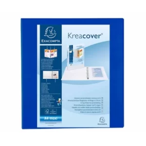 image of Krea Ring Binder PP 4D Rings 60mm, S90mm, A4+, Blue, Pack of 10