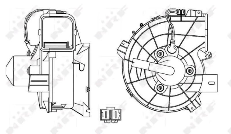 Image of NRF 34153 Blower Motor for left-hand drive vehicles, without integrated regulator Interior Blower (2669)