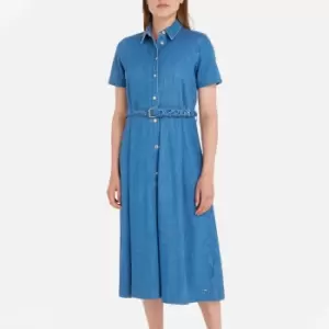 Image of Tommy Hilfiger Dnm Fit and Flare Short Sleeve Dress - IT 40/UK 12
