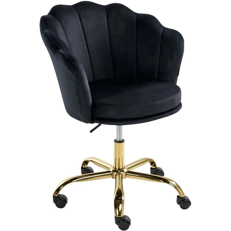 Image of Beliani Desk Chair Monticello Velvet Black