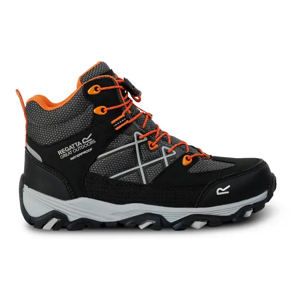 image of Regatta Boys Samaris III Walking Boots UK Size 2 (EU 34) Black/Granit RKF834B-9V8-2