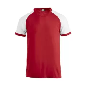 Image of Clique Unisex Adult Raglan T-Shirt (L) (Red/White)